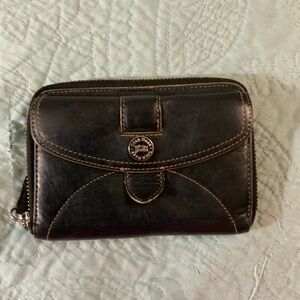 Cole Haan Black Leather Wallet with Light Stitching